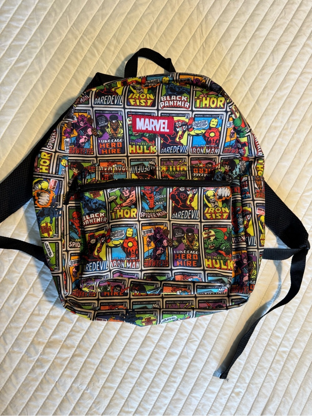 Marvel Comic Print Backpack | Iron Man Hulk Thor Spider-Man School Travel Bag
